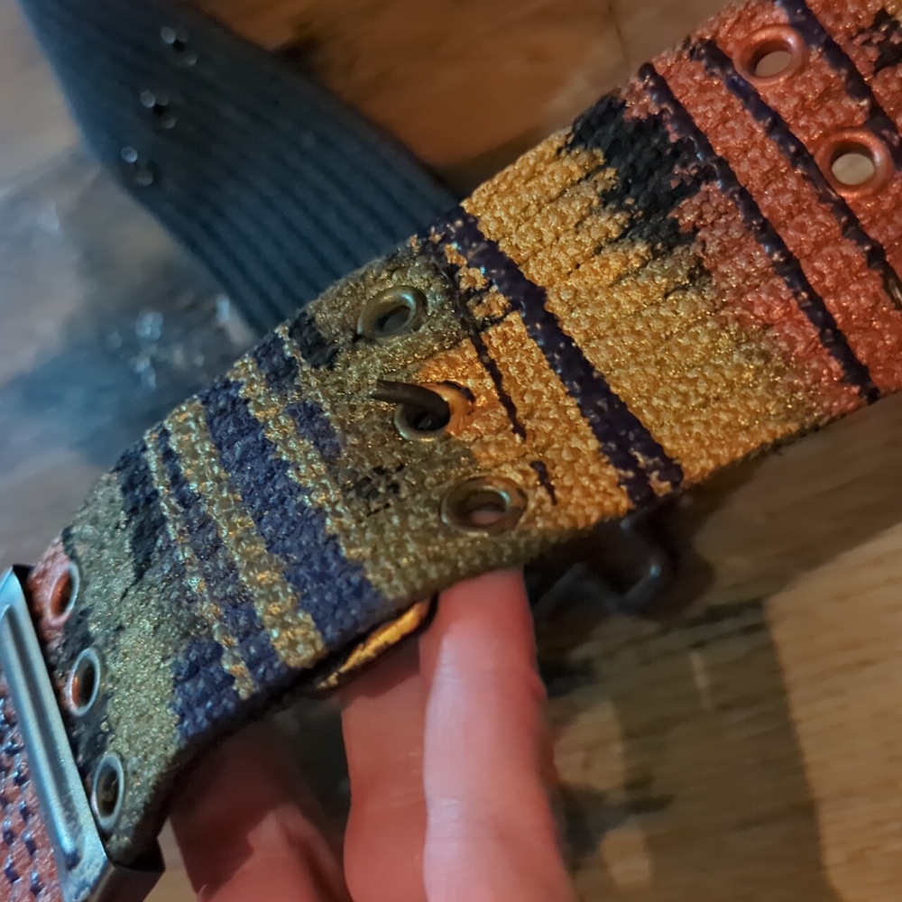 Great Wearable Art! Hand Painted and Signed Military Style Belt. Fully Adjusta…